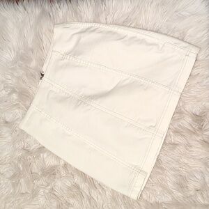 White Stretch Denim Mini Skirt
